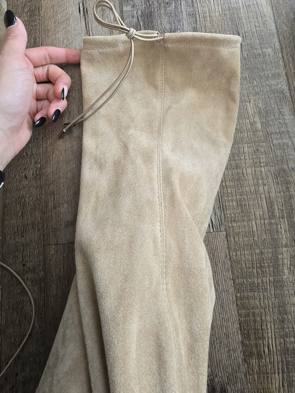 Tan Suede Thigh High Boots Sz 37 NWOT
